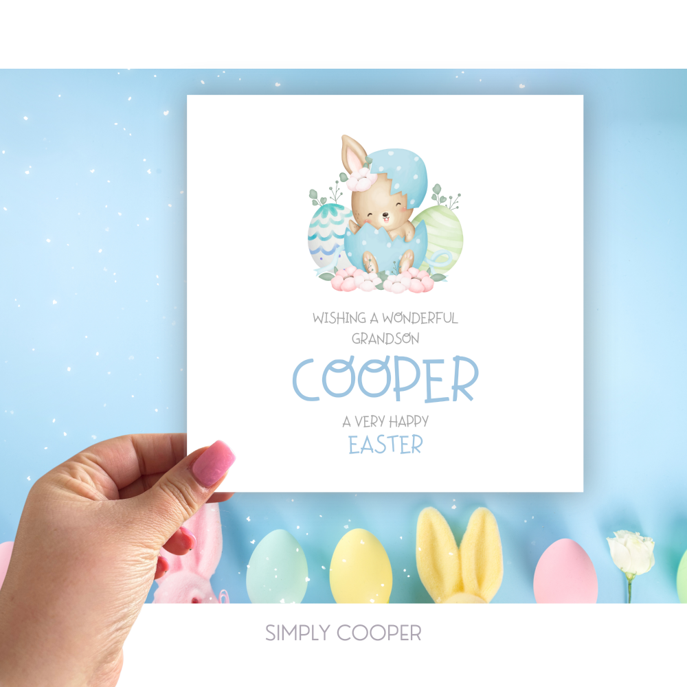 CUTE HAPPY EASTER BUNNY CARD