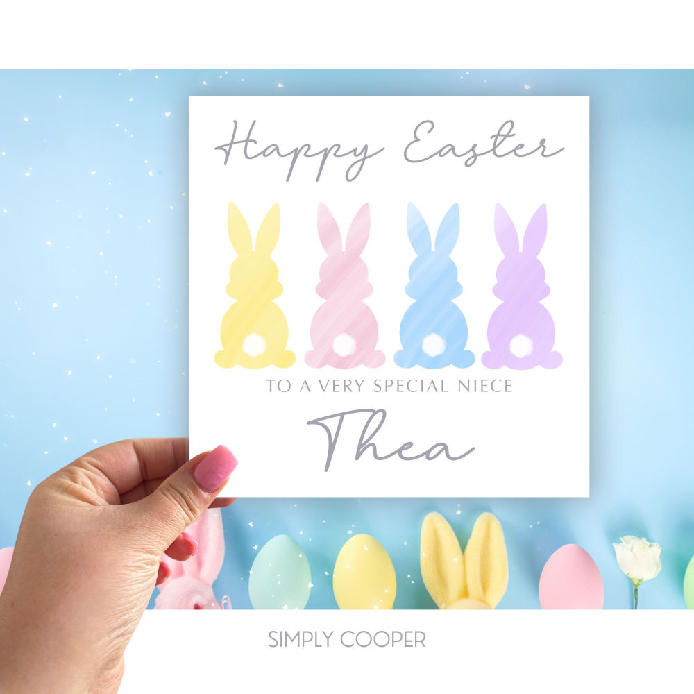 WATERCOLOUR EASTER BUNNY CARD