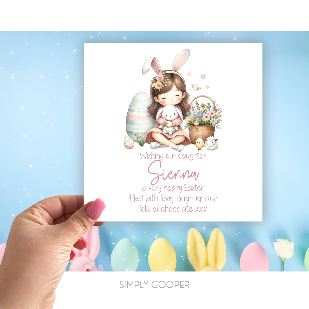SWEET GIRL EASTER CARD - 4 DESIGN OPTIONS