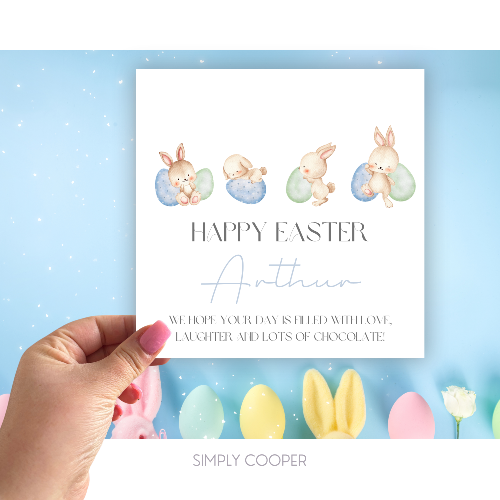 HAPPY EASTER CARD - BLUE