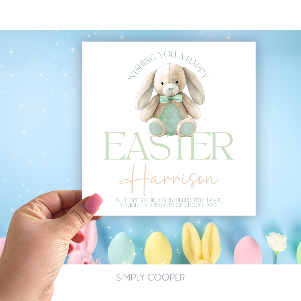 CUTE BUNNY EASTER CARD - 2 OPTIONS AVAILABLE
