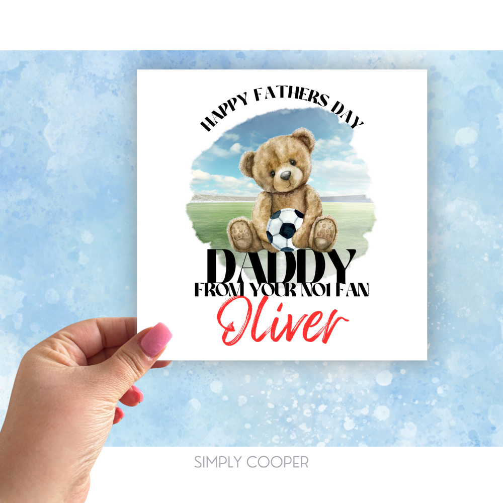 No.1 Fan Bear Fathers Day Card - From Your Number 1 Fan