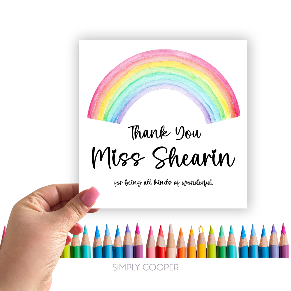 Thank You For Helping Me Grow Card // Personalised // Teacher
