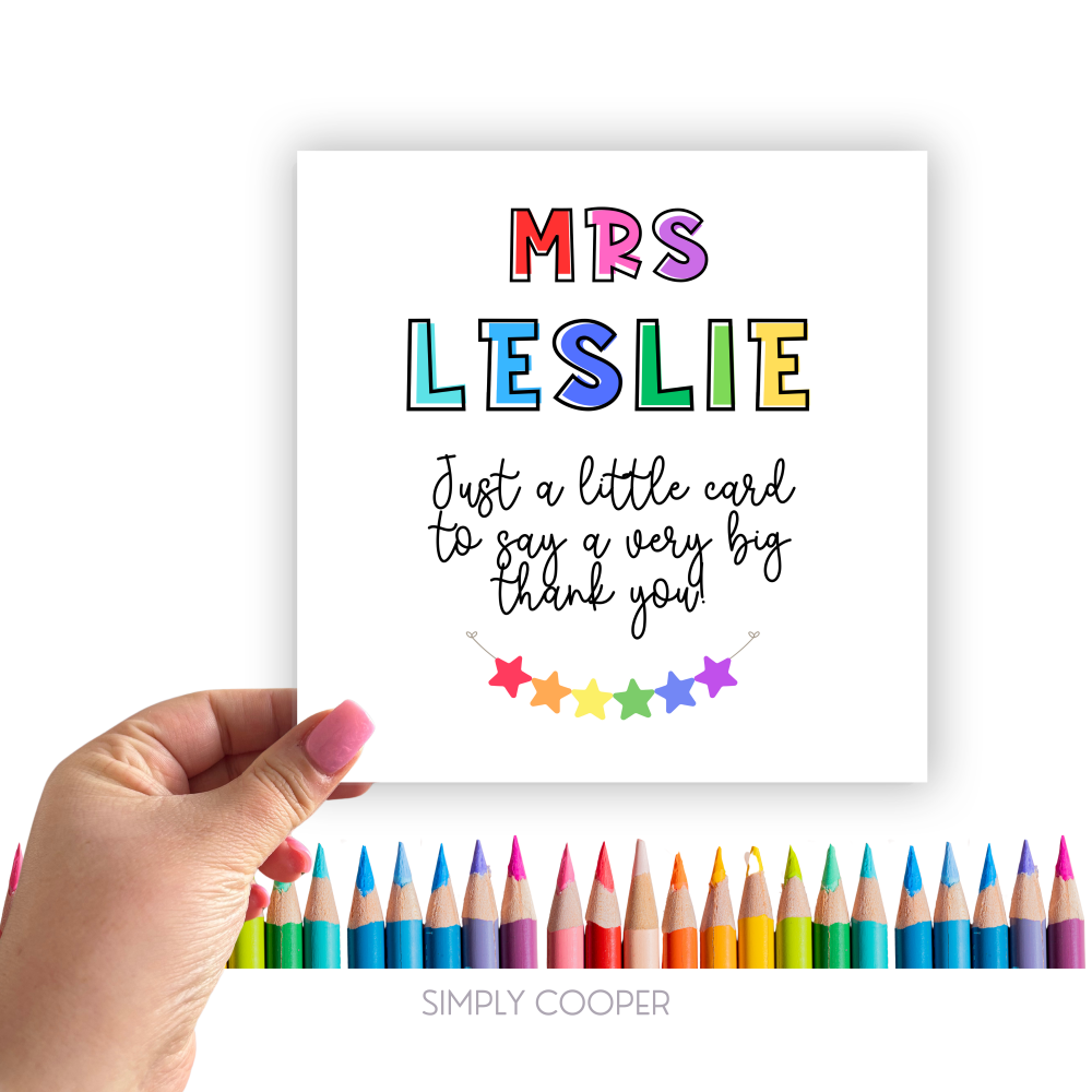Very Big Thank You Card // Personalised // Teacher