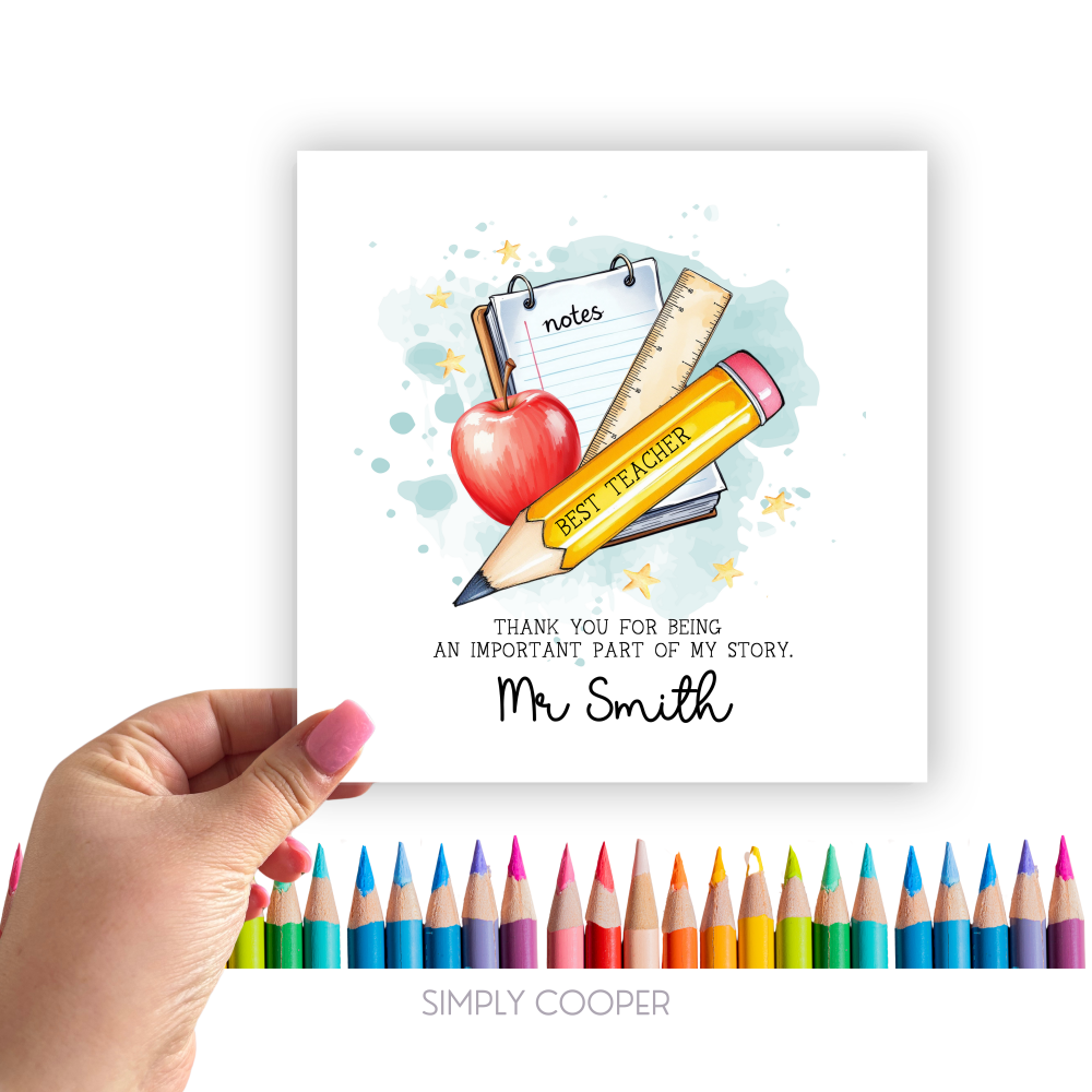Thank You For Being An Important Part Of My Story Card // Personalised // Teacher