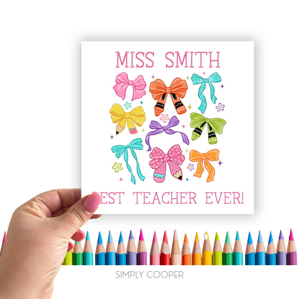 Best Teacher Ever Card // Personalised // Teacher