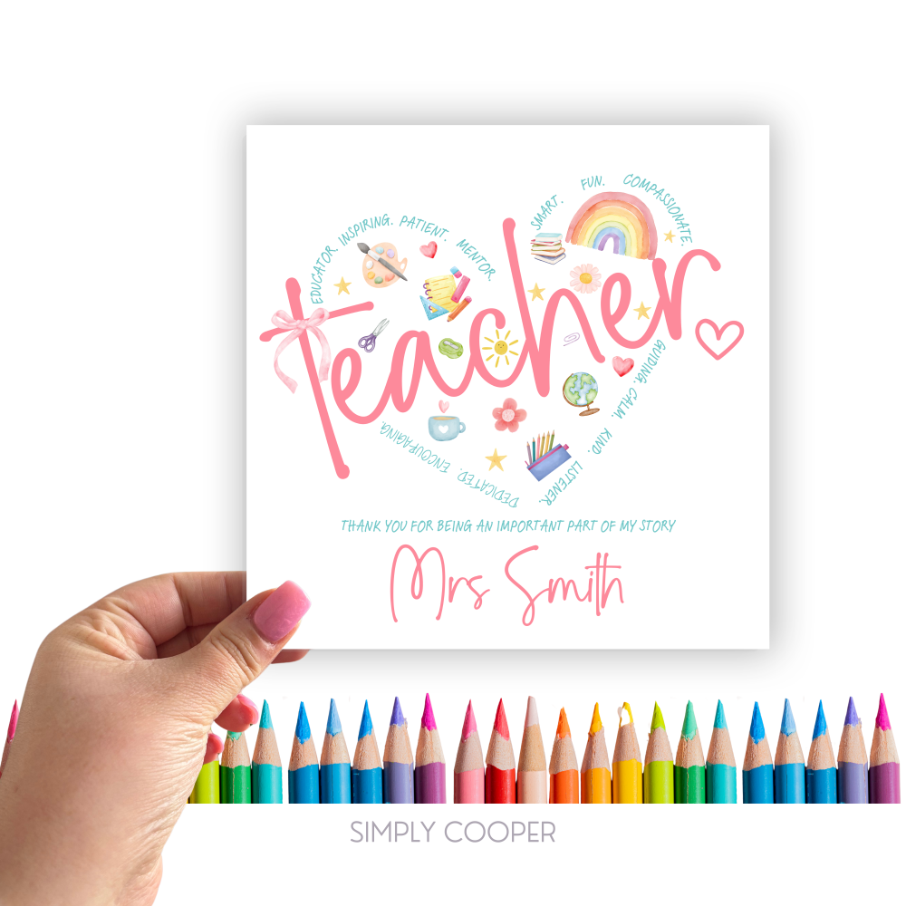 Thank You For Being An Important Part Of My Story Card // Personalised // Teacher