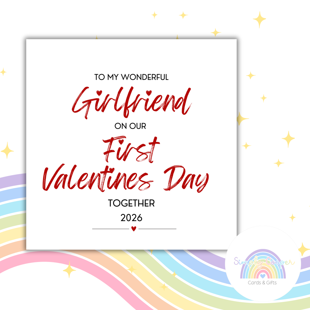 First Valentine&rsquo;s Day Together Card | Girlfriend Valentine Card | First Valentine Gift 2026