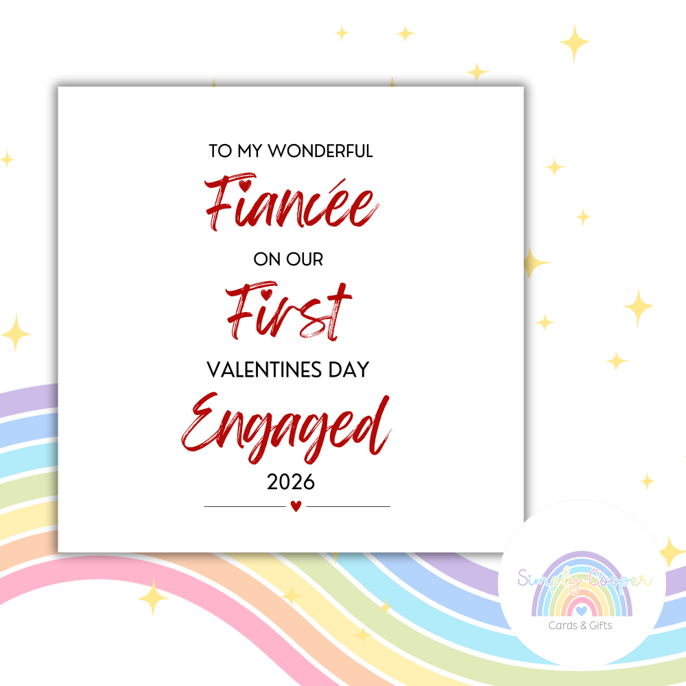 First Valentine&rsquo;s Day Engaged Card | Fianc&eacute;e Valentine Card | Engagement Valentine Gift 2026