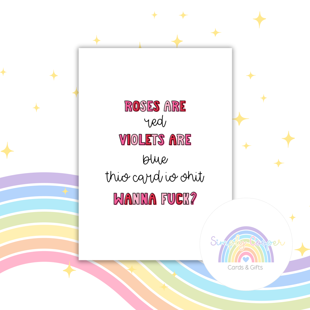 Rude Valentine&rsquo;s Card | Cheeky Adult Love Card | Funny 18+ Valentine | A6 Naughty Greeting Card
