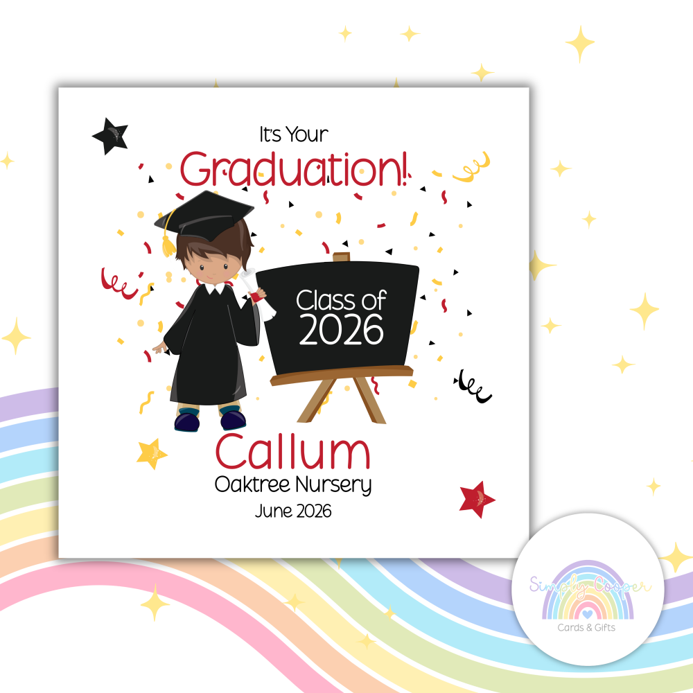 Personalised Boys Graduation Card | Nursery, Preschool Class of 2026
