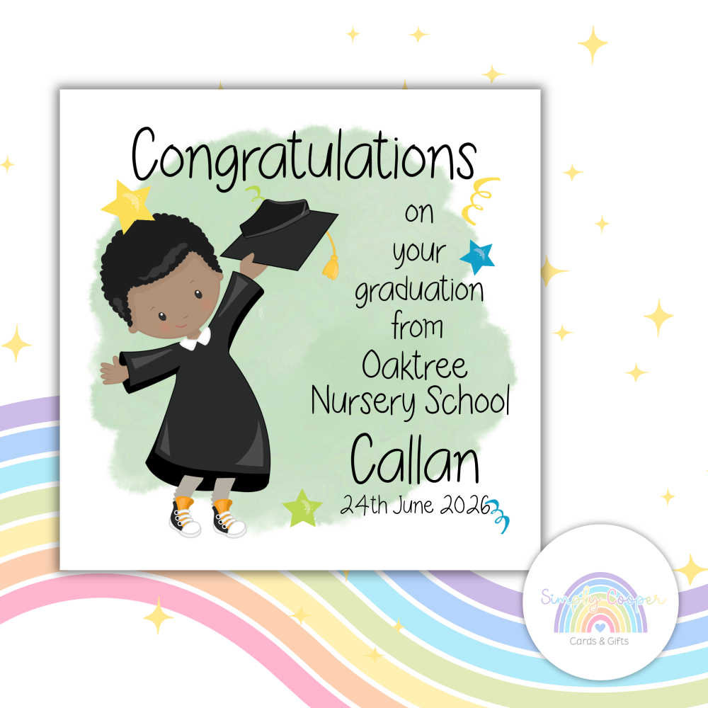 Personalised Boys Graduation Card | Nursery, Preschool Class of 2026