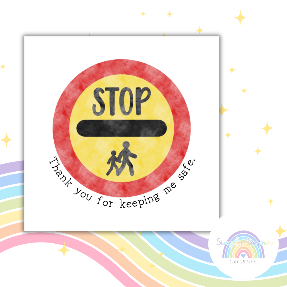 Thank You Crossing Patroller Greetings Card | Preschool Leaver School 2026 | End Of Term Appreciation