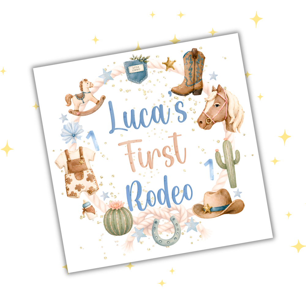 My First Rodeo 1st Birthday Card | Cowboy Party