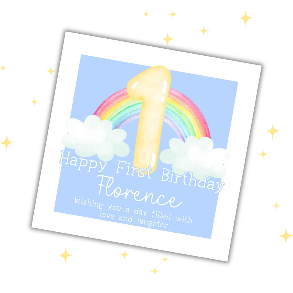 Personalised Rainbow Birthday Card | 1st 2nd 3rd 4th Birthday