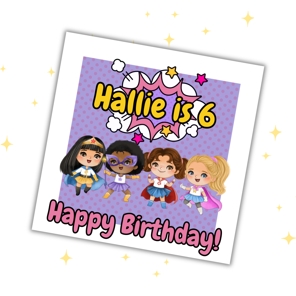Personalised SuperGIRL Birthday Card