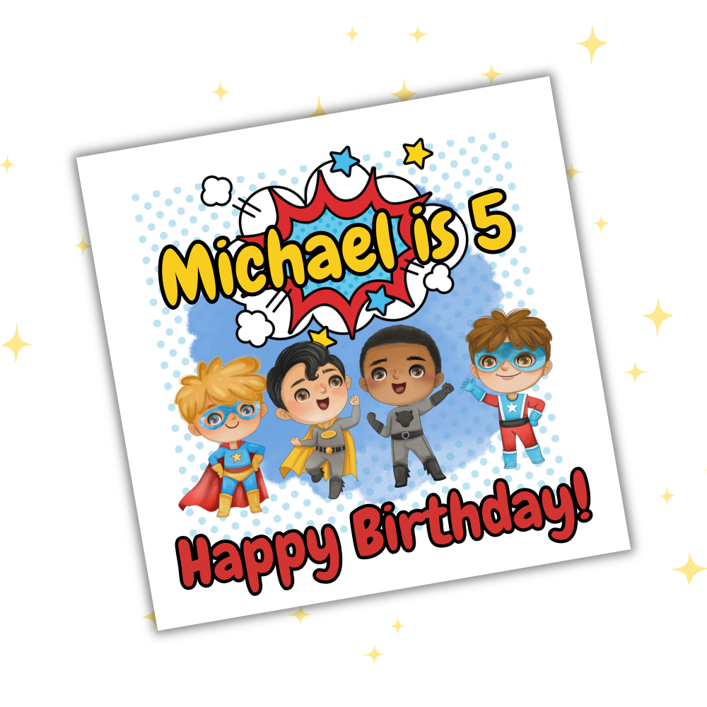 Personalised Superhero Birthday Card