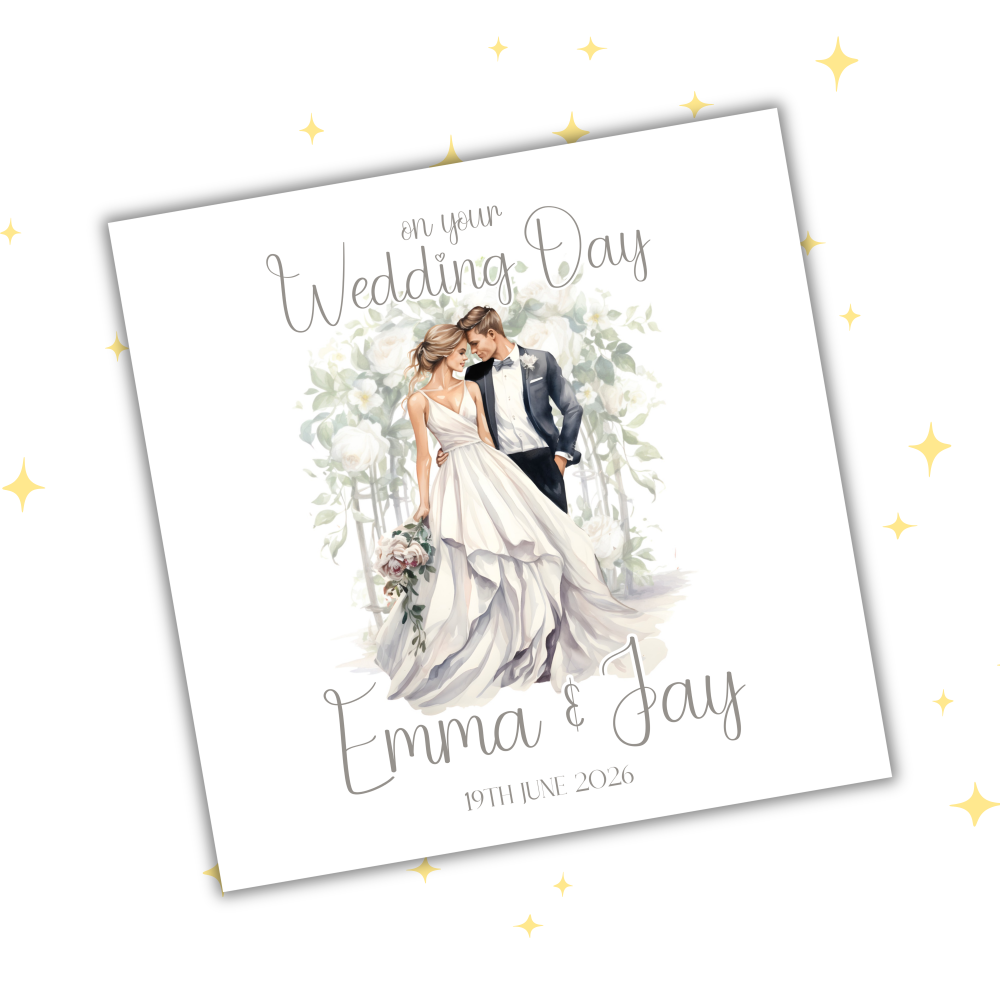 Personalised Wedding Card | Custom Bride & Groom Card | Keepsake