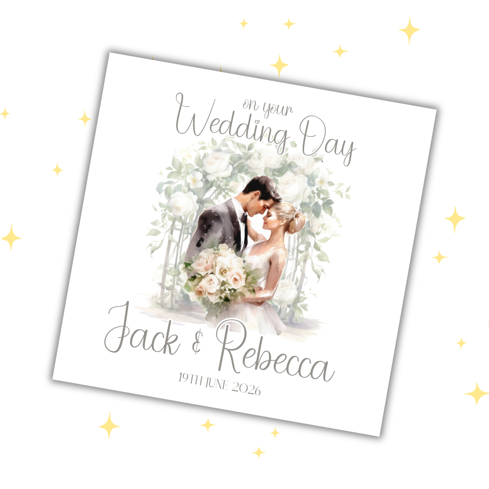 Personalised Wedding Card | Custom Bride & Groom Card | Keepsake