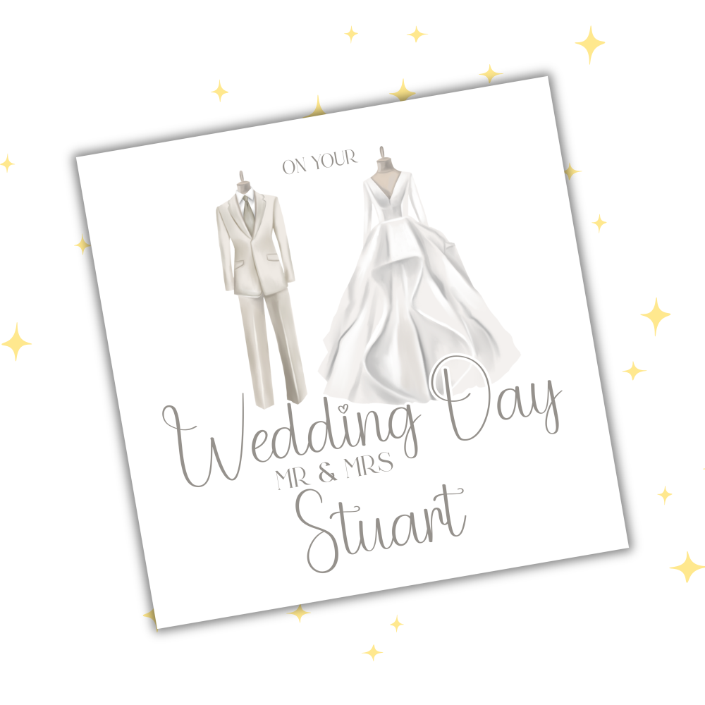 Personalised Wedding Card | Custom Bride & Groom Card | Keepsake