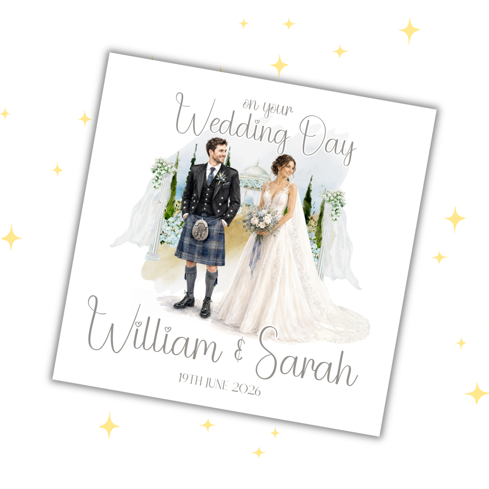 Personalised Wedding Card | Custom Bride & Groom Card | Keepsake