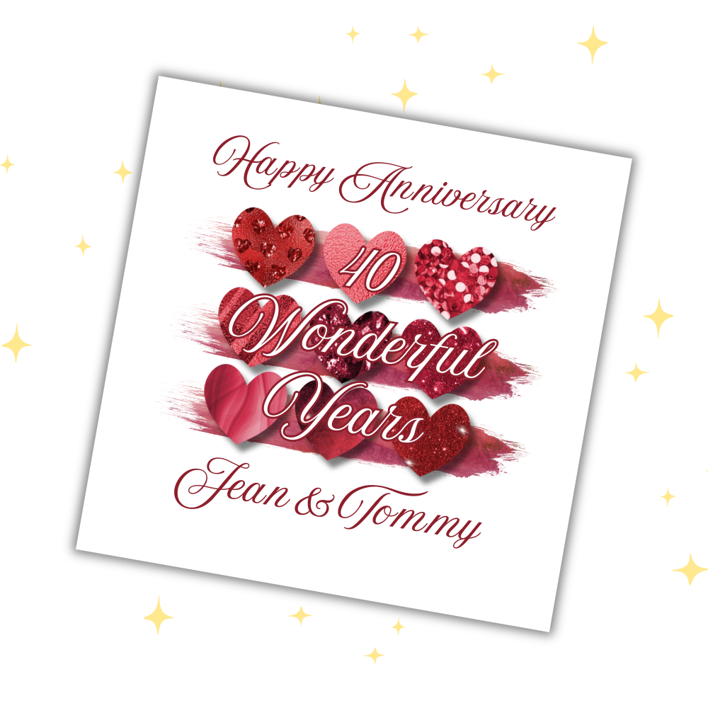 Personalised Anniversary Card | Ruby 40 Years