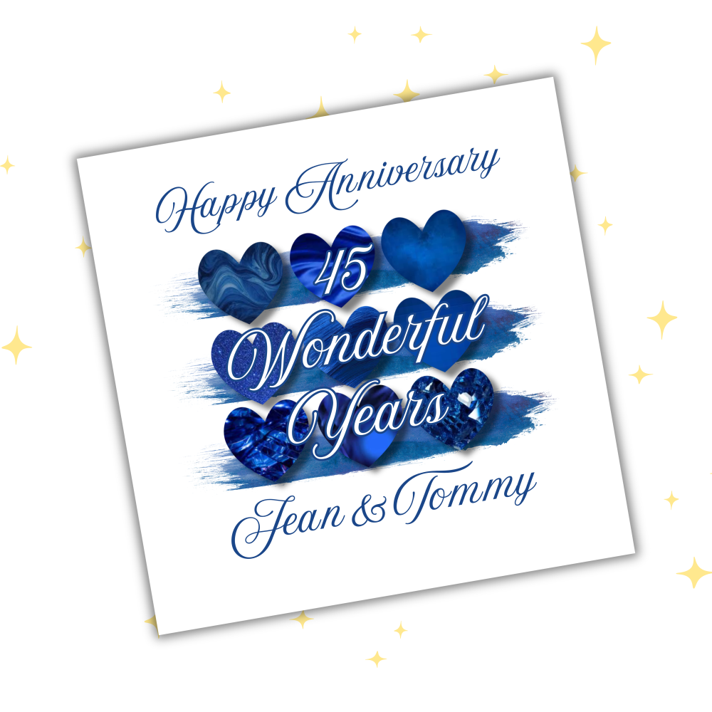 Personalised Anniversary Card | Sapphire 45 Years