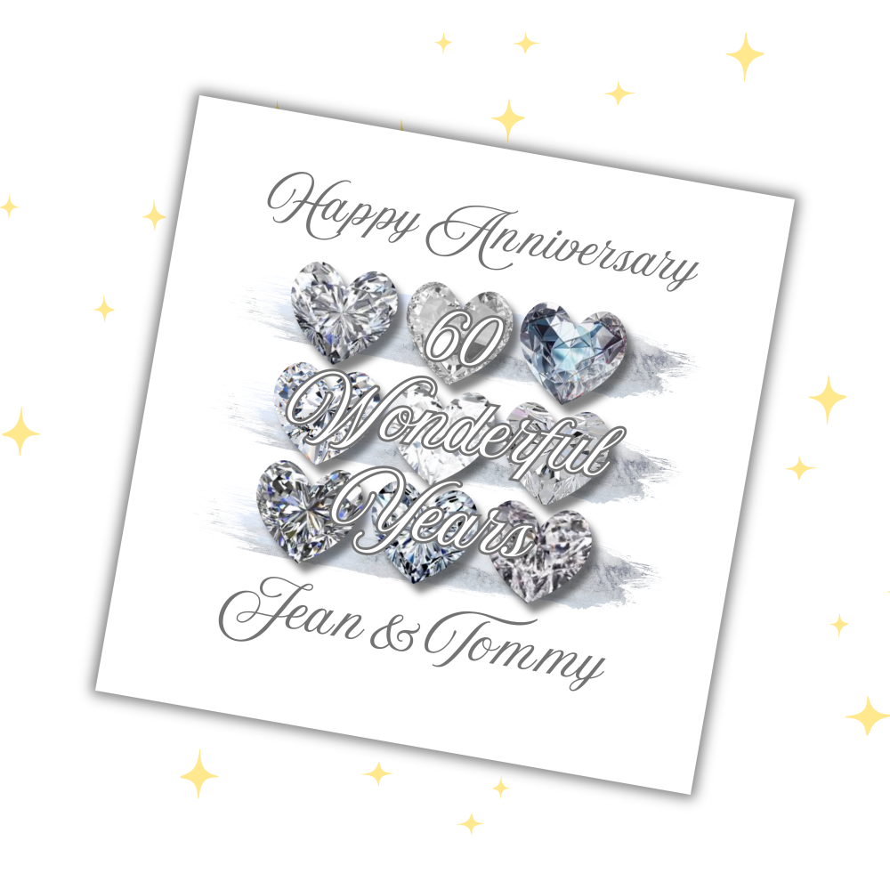Personalised Anniversary Card | Diamond 60 Years