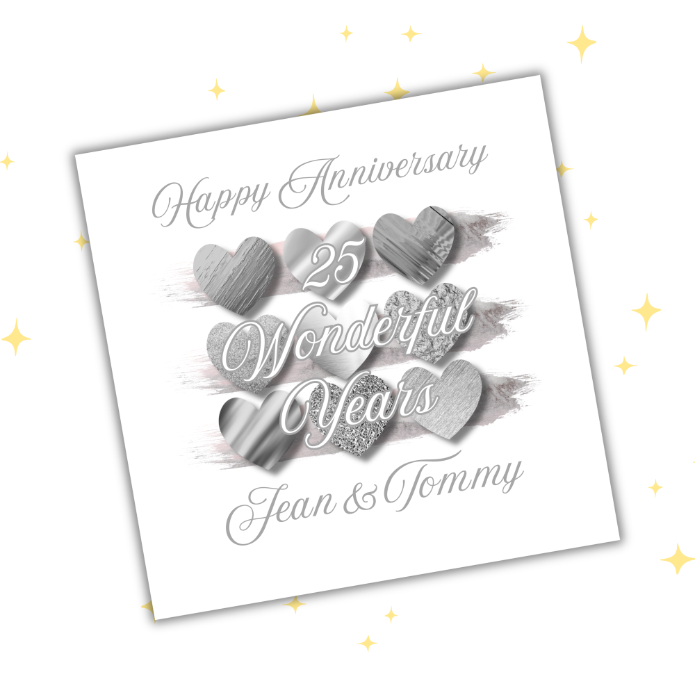 Personalised Anniversary Card | Silver 25 Years