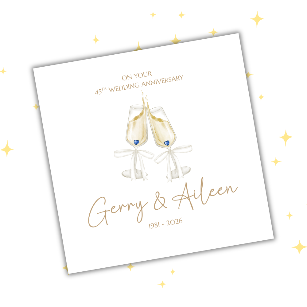 Personalised Anniversary Card | Sapphire 45 Years