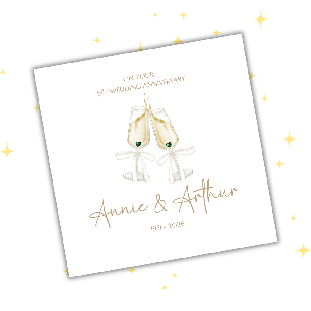 Personalised Anniversary Card | Emerald 55 Years