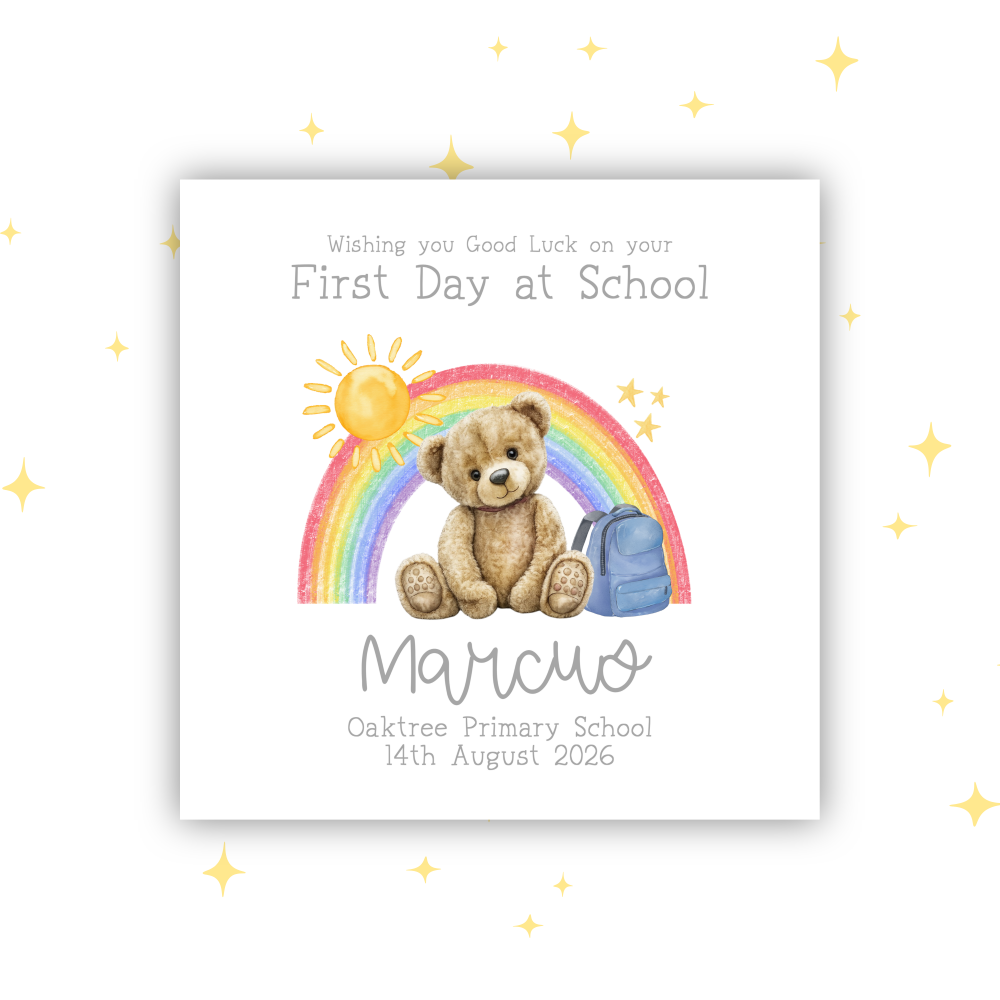 Personalised First Day at School Card