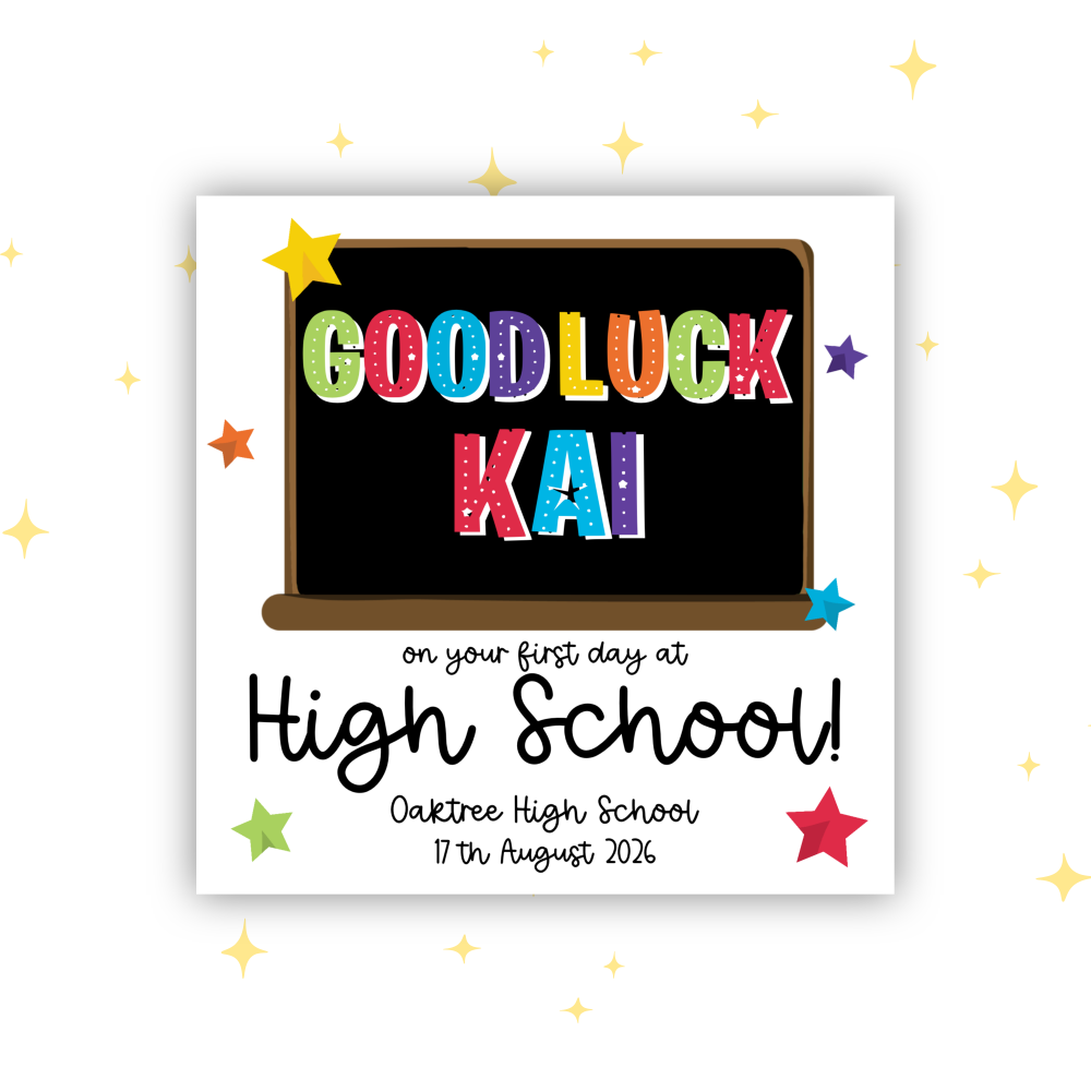 Personalised First Day at High School Card