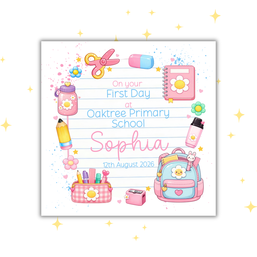Personalised First Day at School Card