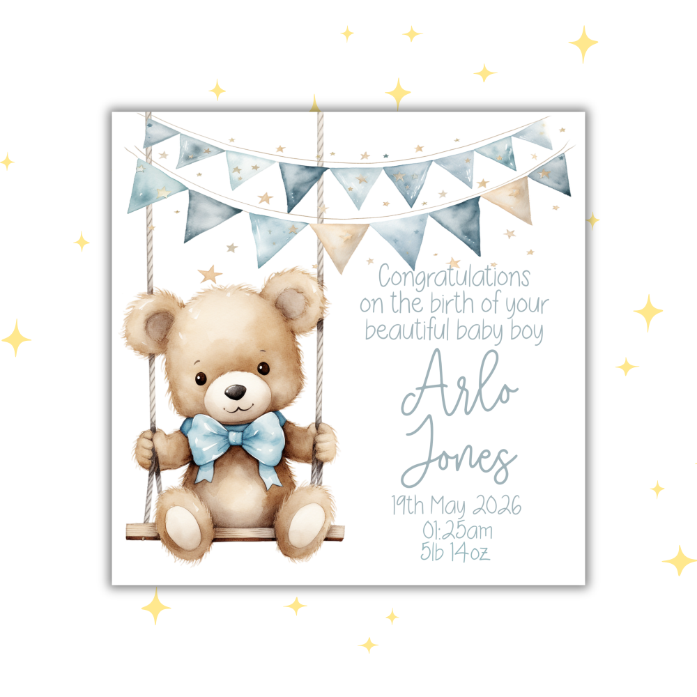 PERSONALISED NEW BABY CARD
