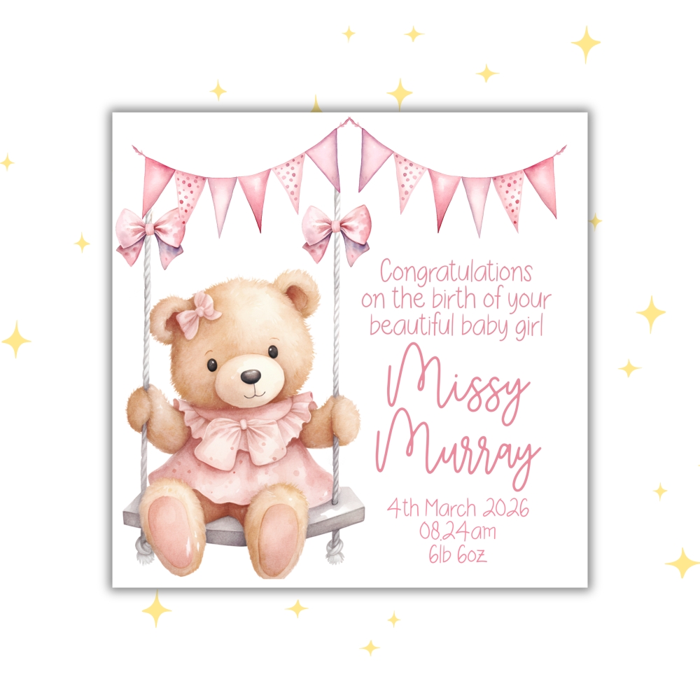 PERSONALISED NEW BABY CARD