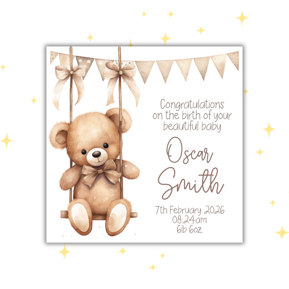 PERSONALISED NEW BABY CARD