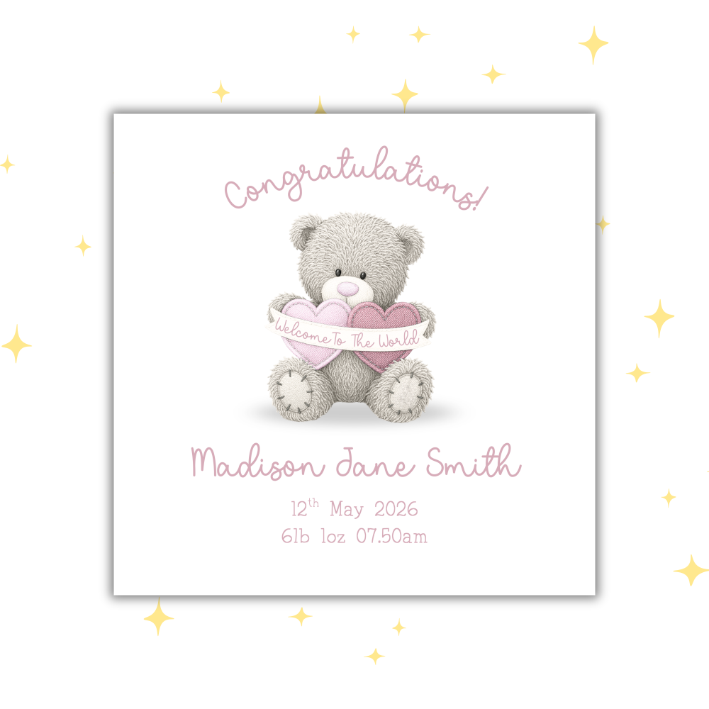 PERSONALISED NEW BABY CARD