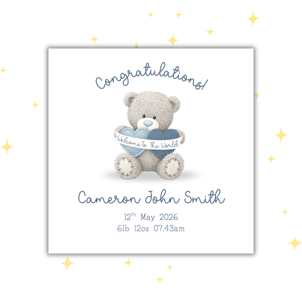 PERSONALISED NEW BABY CARD