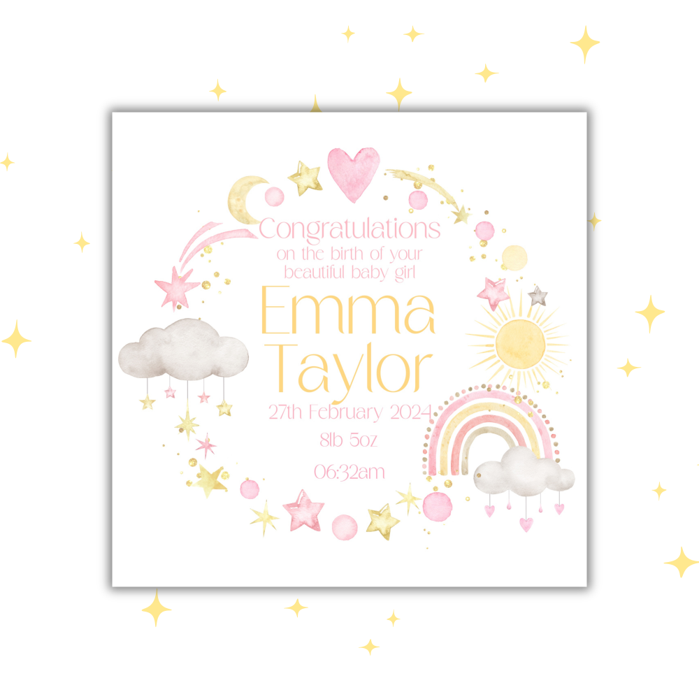 PERSONALISED NEW BABY CARD