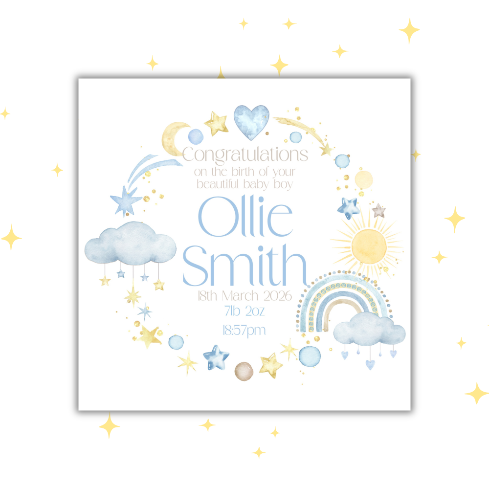PERSONALISED NEW BABY CARD