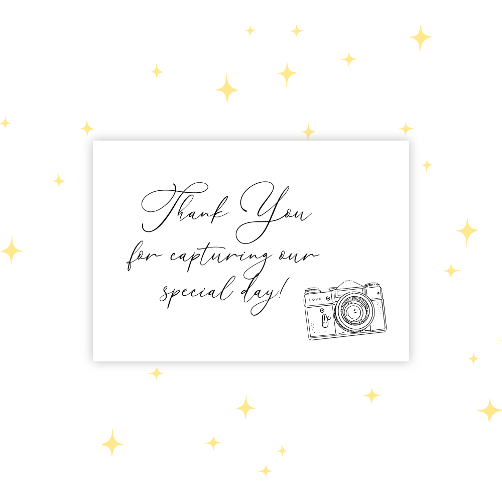 PHOTOGRAPHER THANK YOU CARD | WEDDING VENDOR