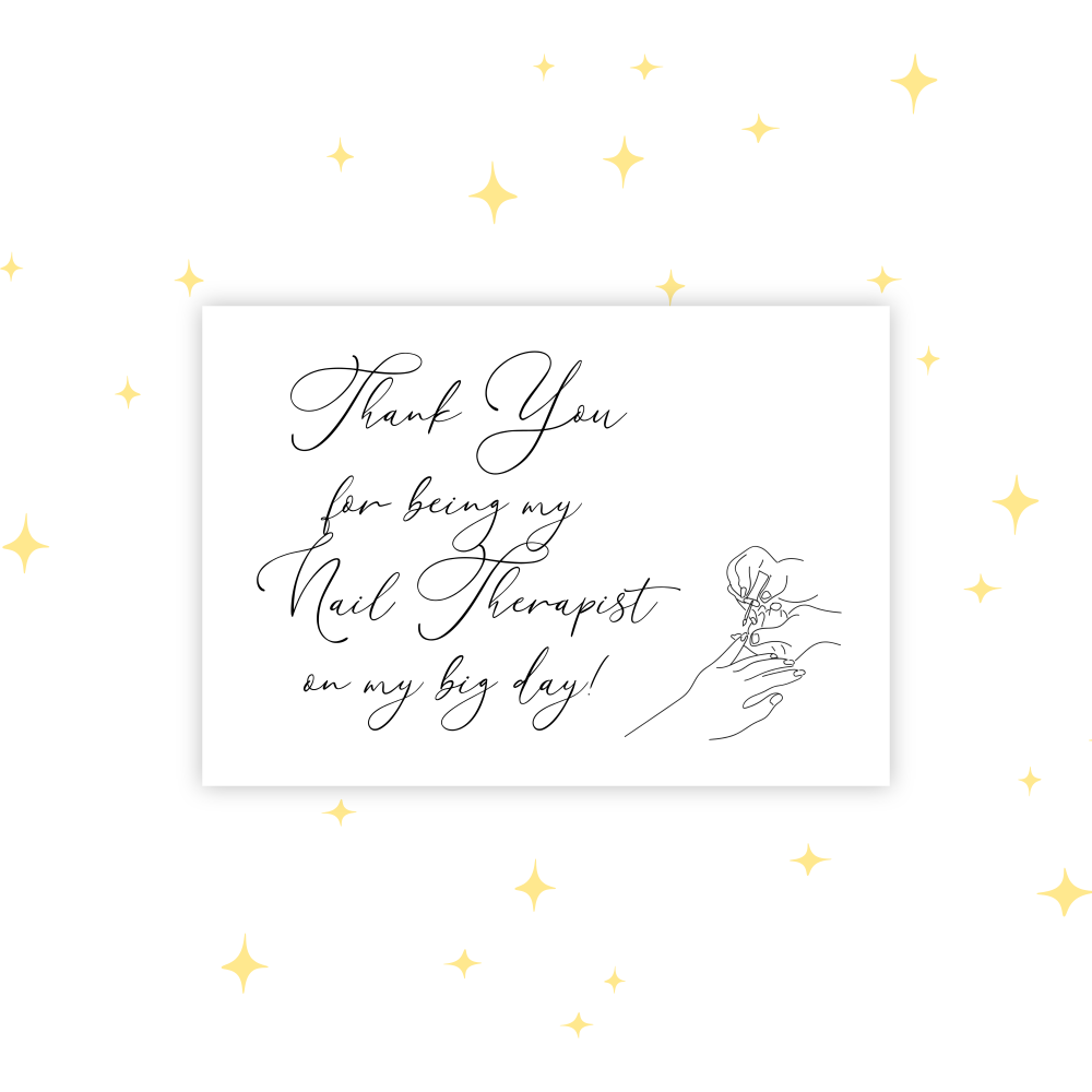 NAIL THERAPIST THANK YOU CARD | WEDDING VENDOR