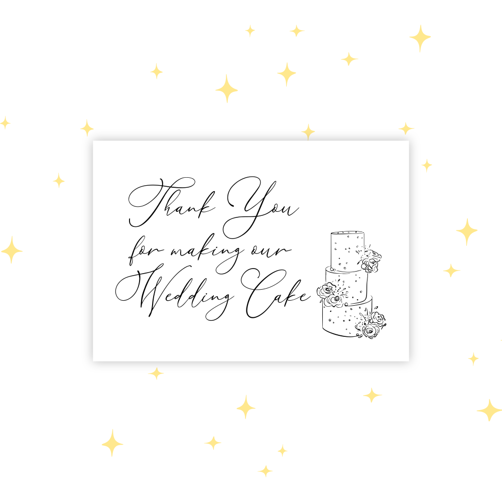 CAKE MAKER THANK YOU CARD | WEDDING VENDOR