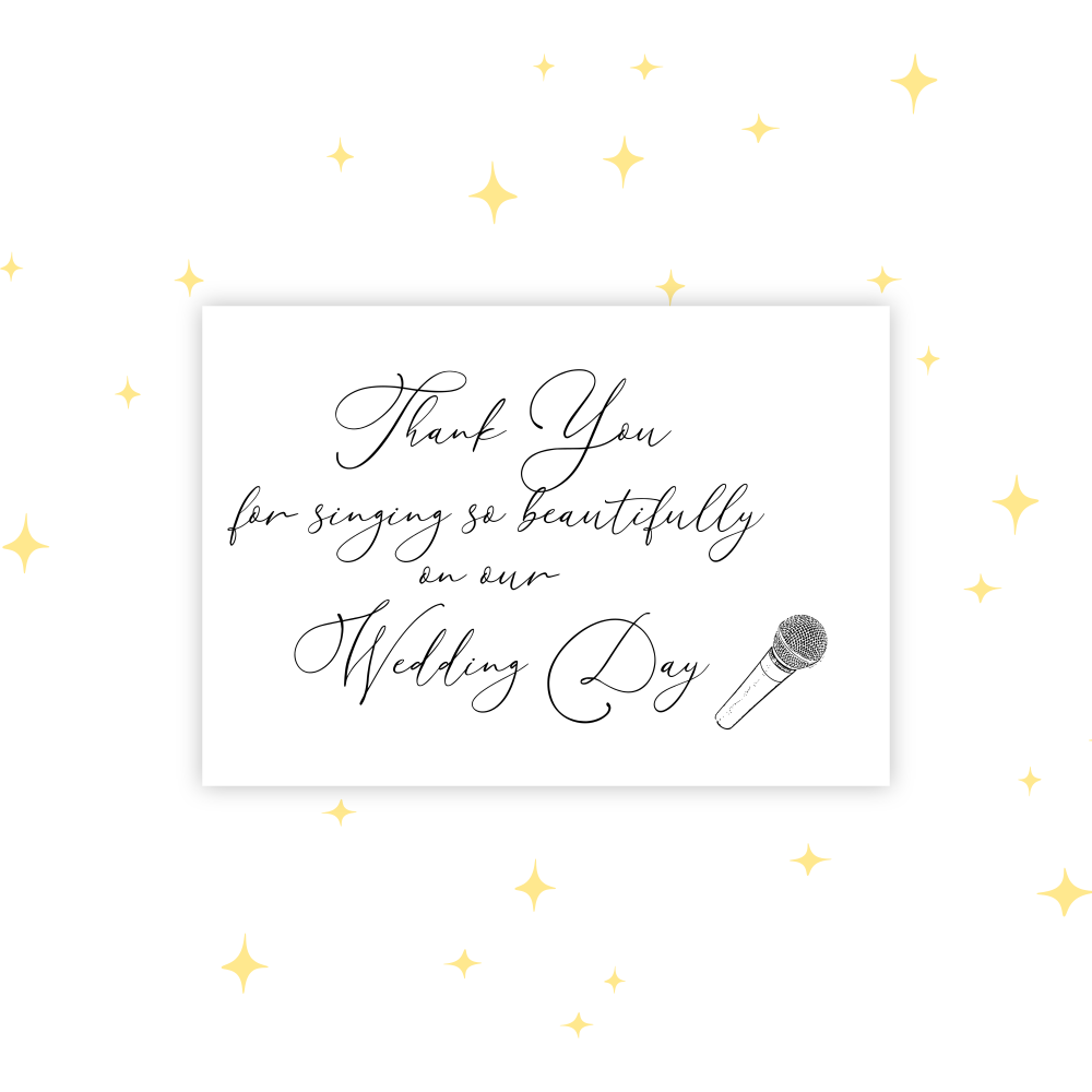 WEDDING SINGER THANK YOU CARD