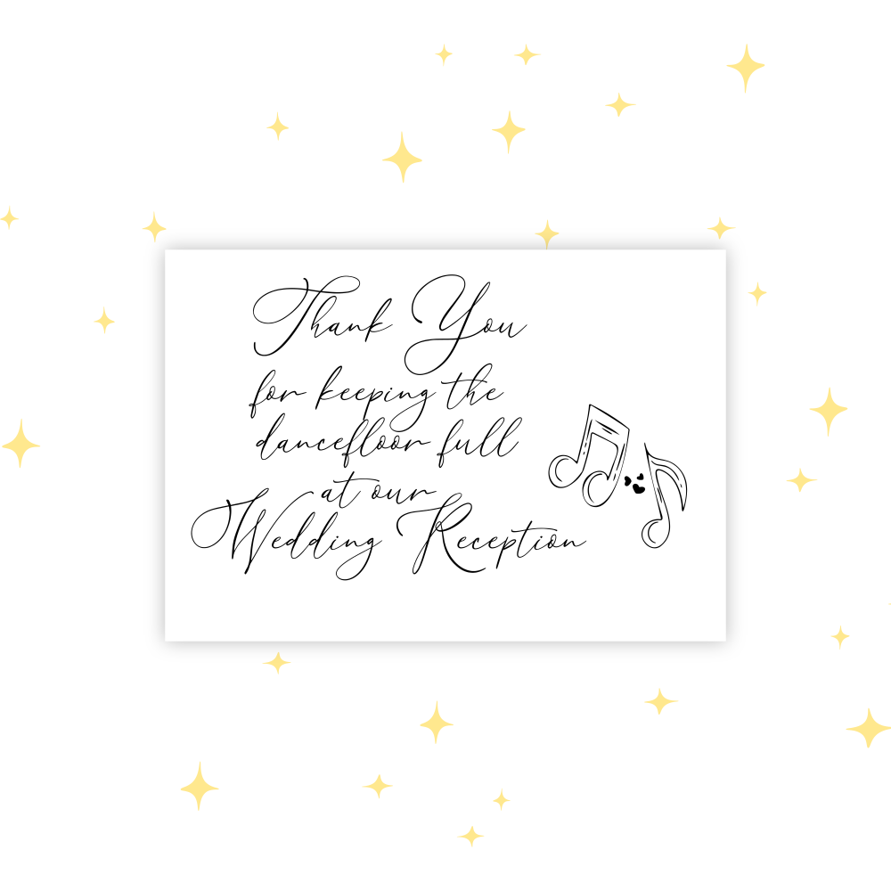 WEDDING MUSICIAN THANK YOU CARD | BAND, DJ, PIANIST, HARPIST