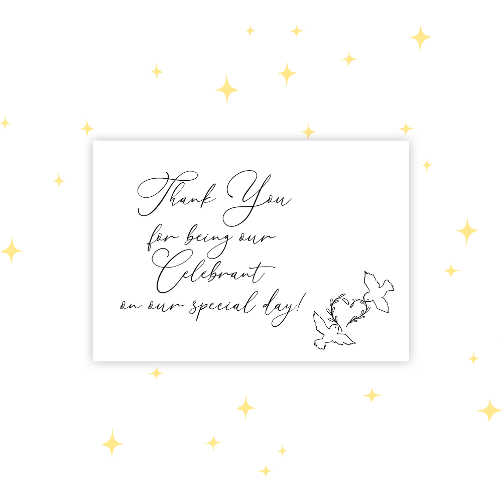WEDDING OFFICIANT THANK YOU CARD