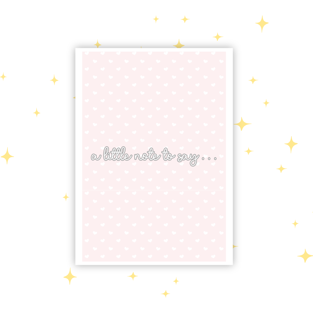A Little Note To Say A6 Greeting Card | Blank Inside | Cute Pastel Card | Any Occasion Note Card | Handmade Card