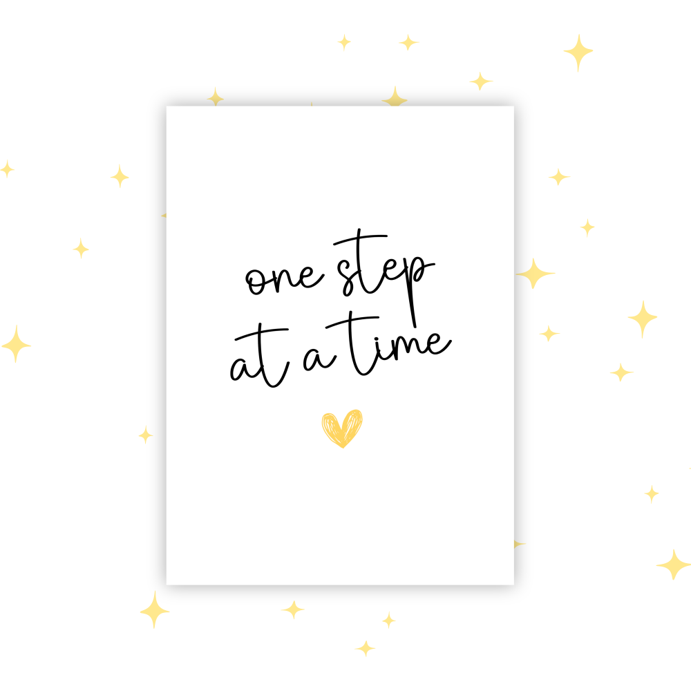 One Step at a Time A6 Greeting Card | Blank Inside | Cute Pastel Card | Any Occasion Note Card | Handmade Card