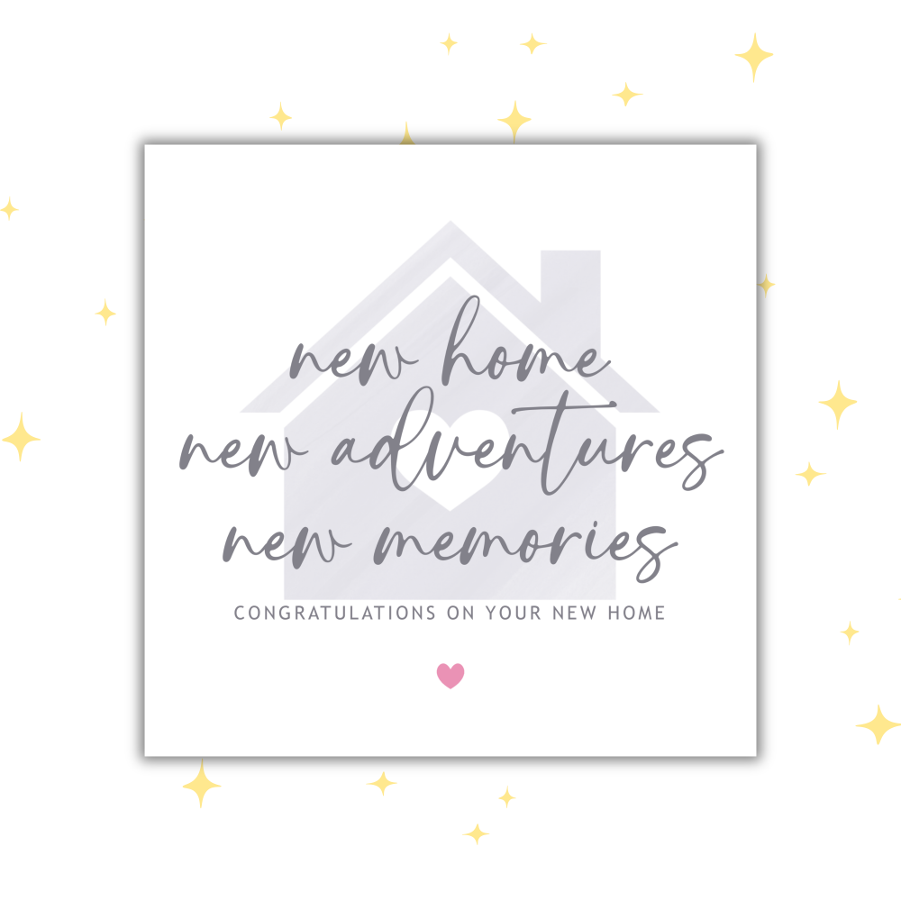 New Home Greeting Card | Blank Inside | Cute Card | Congratulations Card | Handmade Card